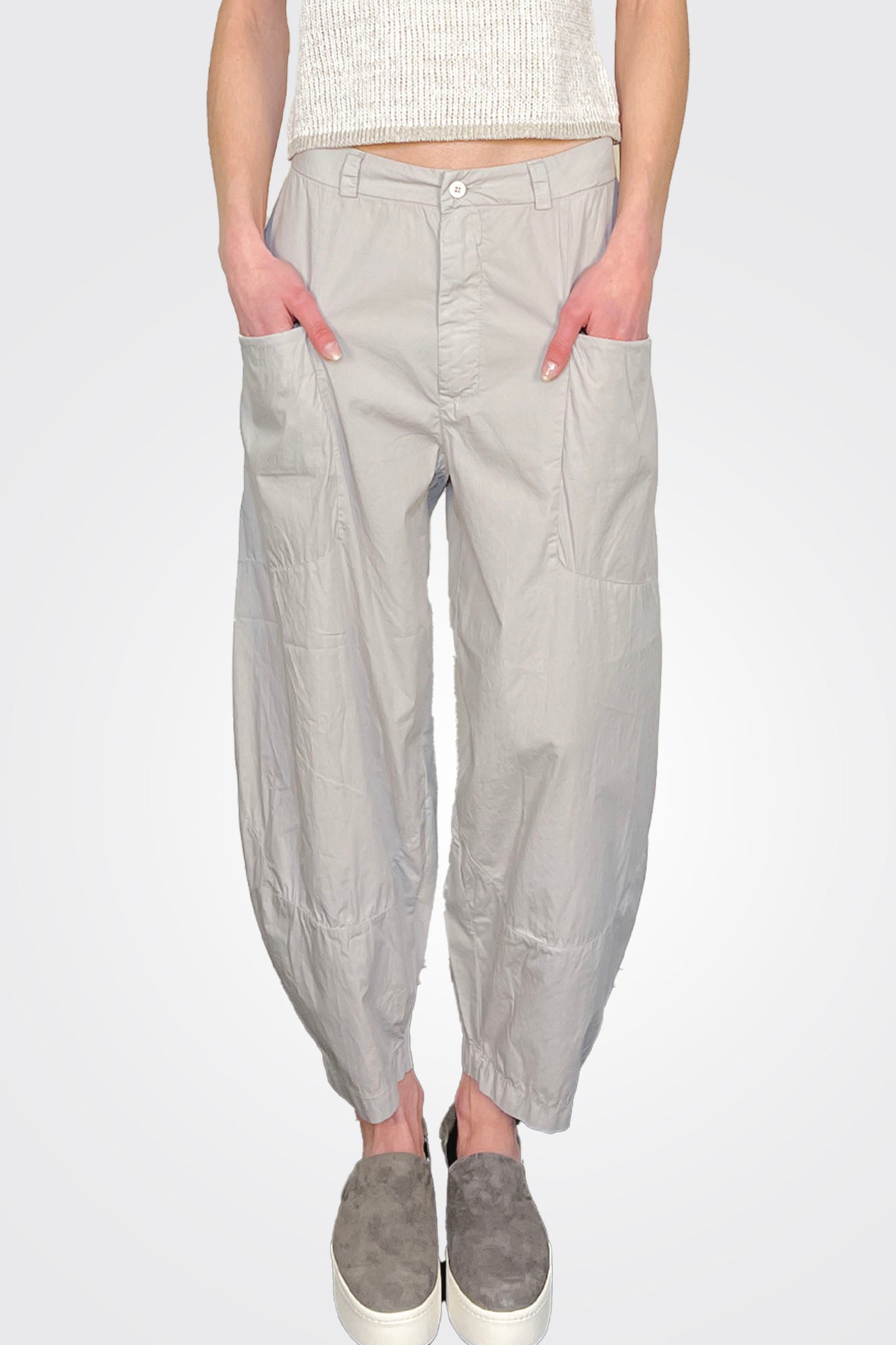 Baggy Leg Comfort Trousers - Pearl Grey by Transit Par-Such — view 5