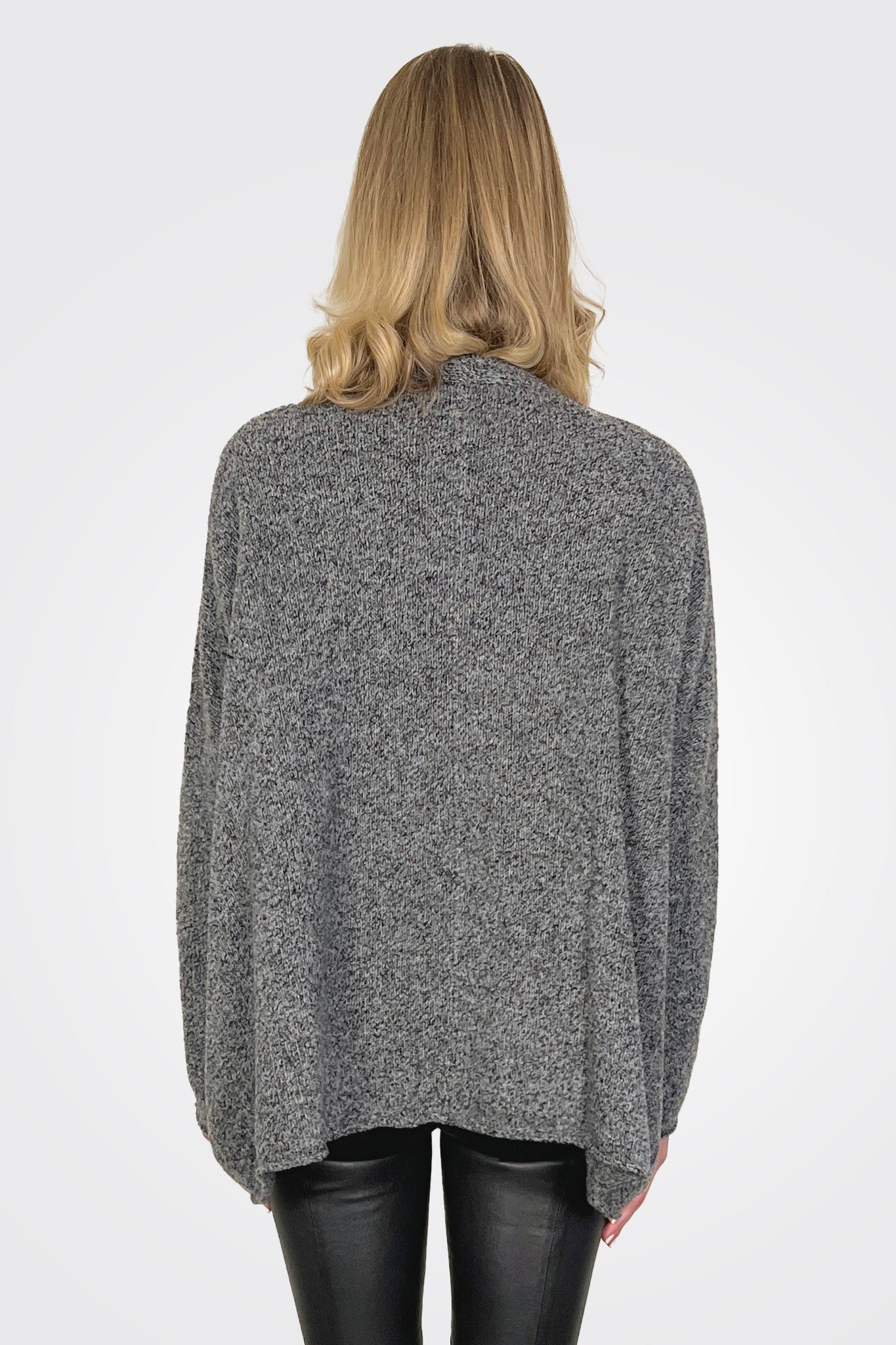 Oversize Cardigan - Dark Grey by Rundholz — view 3
