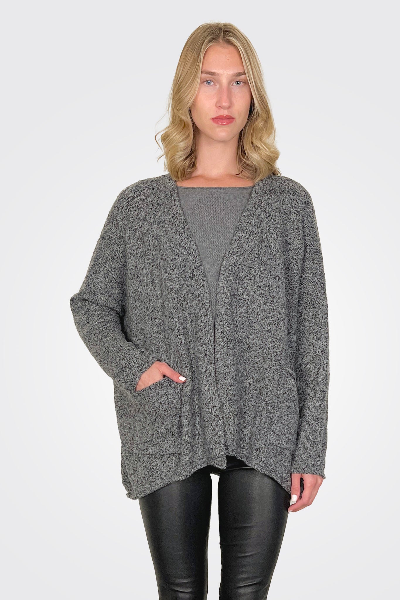 Oversize Cardigan - Dark Grey by Rundholz — alternate view