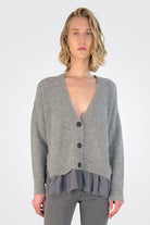 Button Up Cardigan - Grey by MeiMeij | 25 South Boutiques
