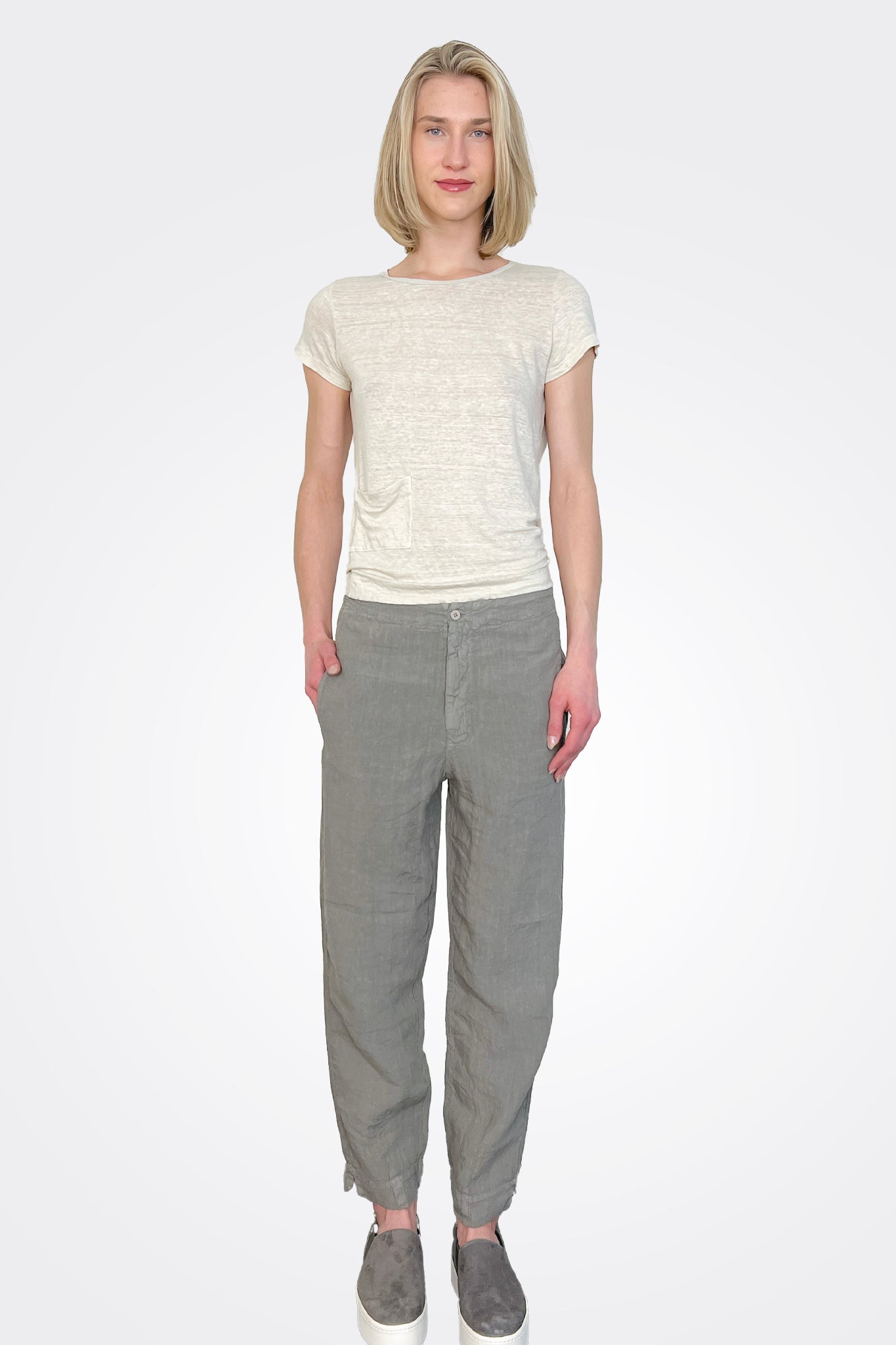 Linen Pocket Pants - Grey by Transit Par-Such | 25 South Boutiques