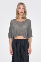 Crop Knit Tunic - Grey Old Dye by Studio B3 | 25 South Boutiques