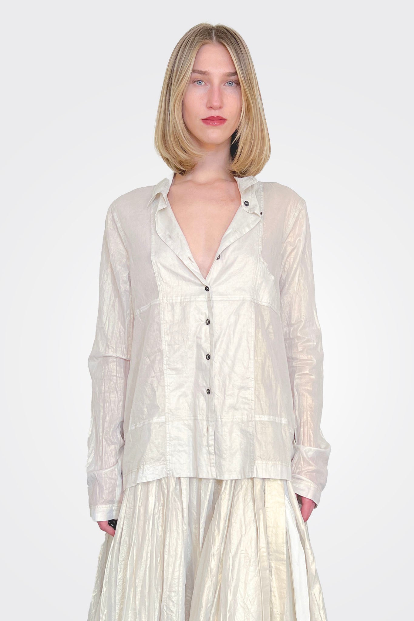 Oversized Button Down Blouse - Galaxy Sparkle by Rundholz — alternate view