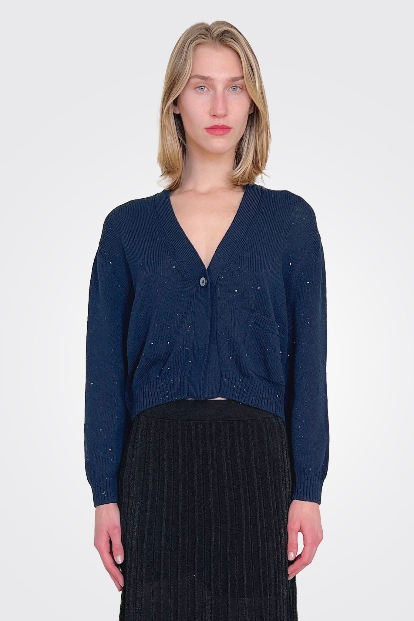 Knit Cardigan - Navy by Gran Sasso | 25 South Boutiques