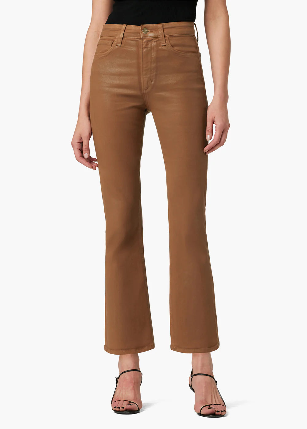 The Callie High Rise Cropped Coat Bootcut - Brown by Joe's Jeans — alternate view