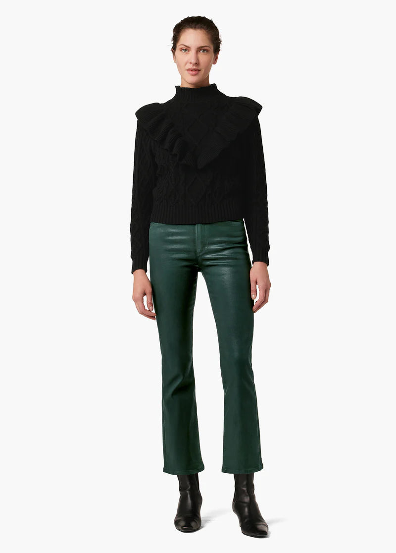 The Callie High Rise Cropped Coat Bootcut - Forest Green by Joe's Jeans — view 4