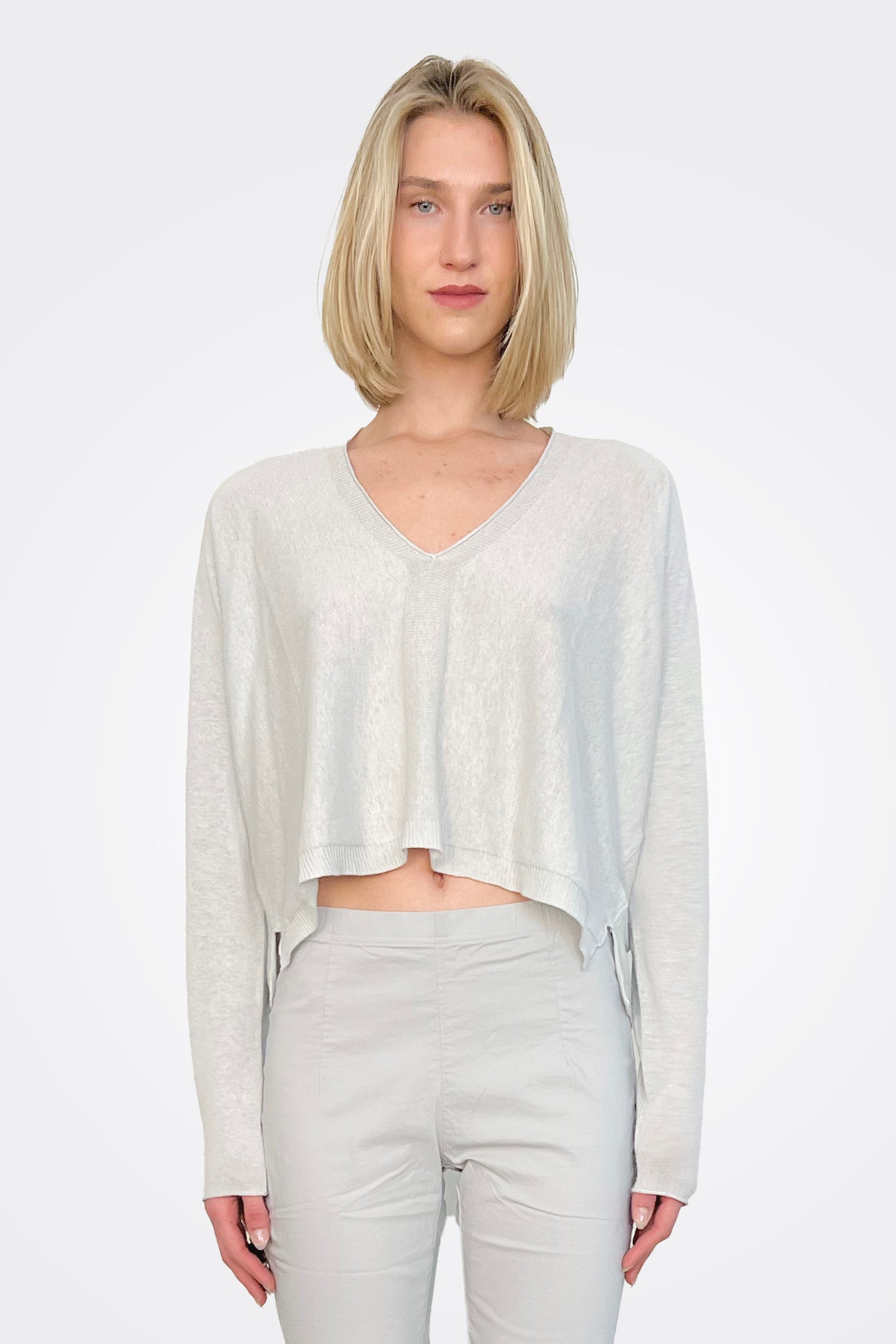 Asymmetric Knit Pullover - Grey by Rundholz | 25 South Boutiques