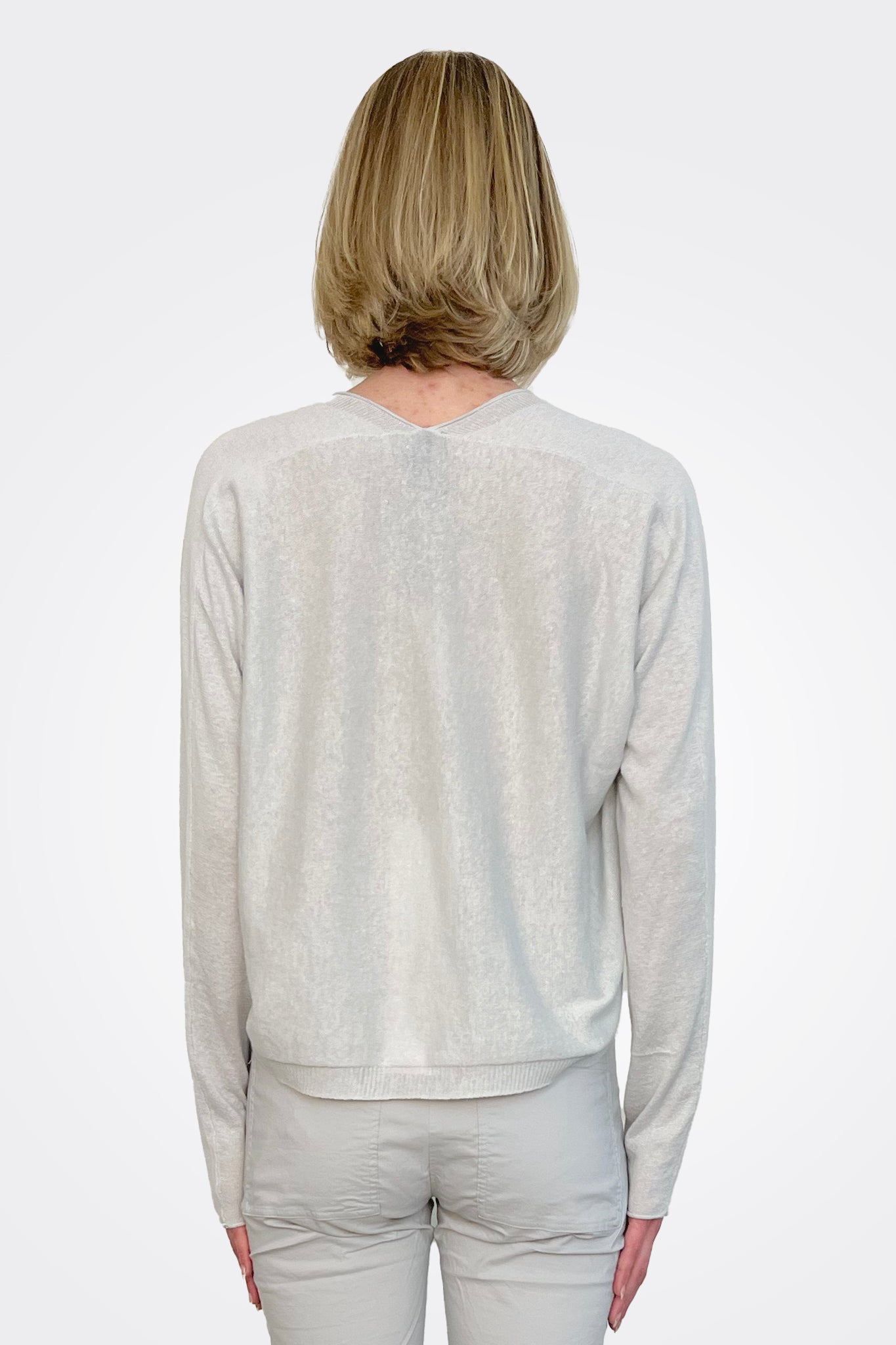 Asymmetric Knit Pullover - Grey by Rundholz — view 3