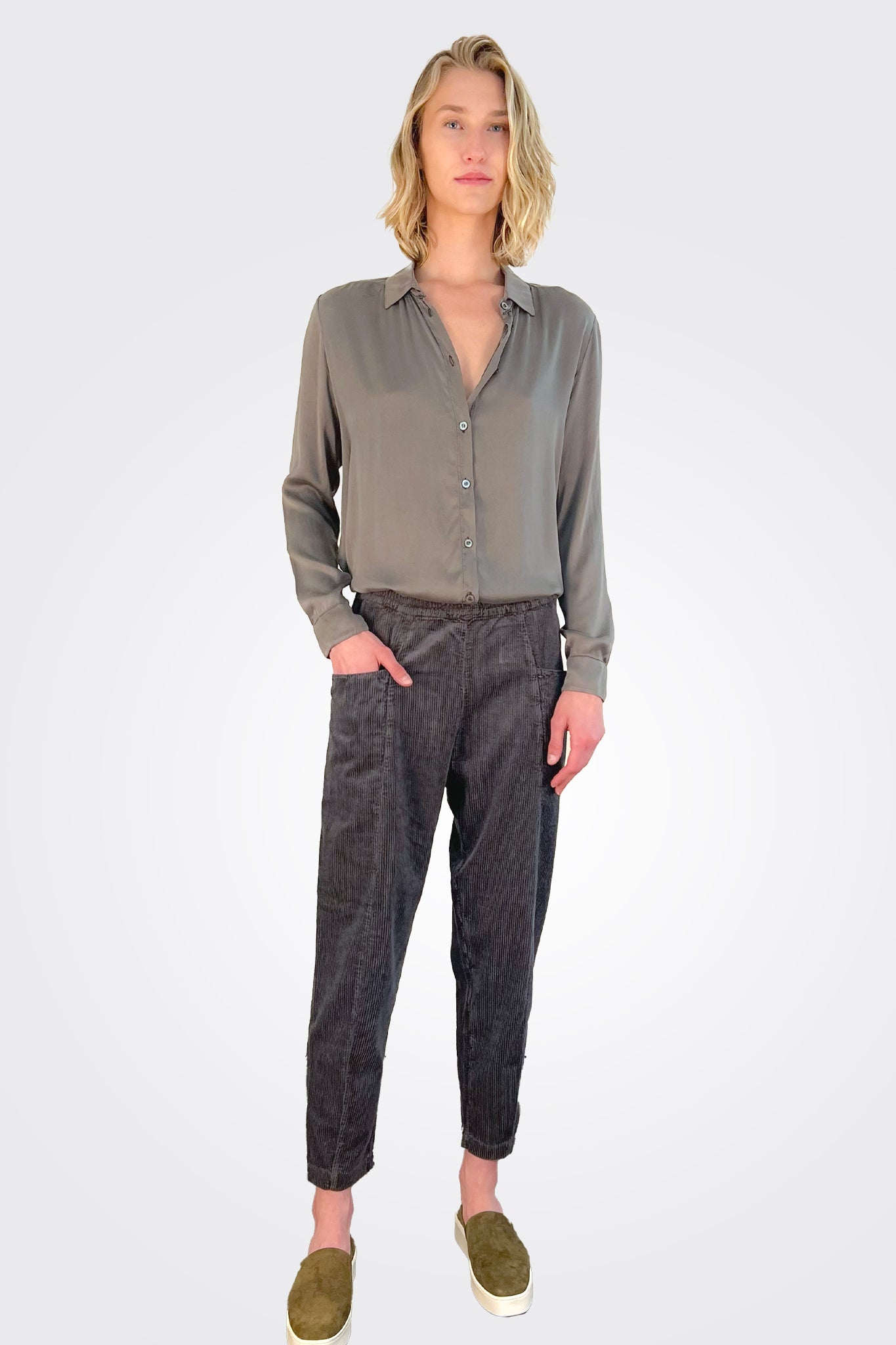 Corduroy Trousers - Grey by Transit Par-Such | 25 South Boutiques