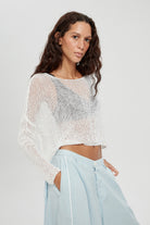Hand Knitted Cotton Pullover - White by Umit Unal | 25 South Boutiques