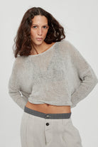 Hand Knitted Pullover Top - Silver Grey by Umit Unal | 25 South Boutiques