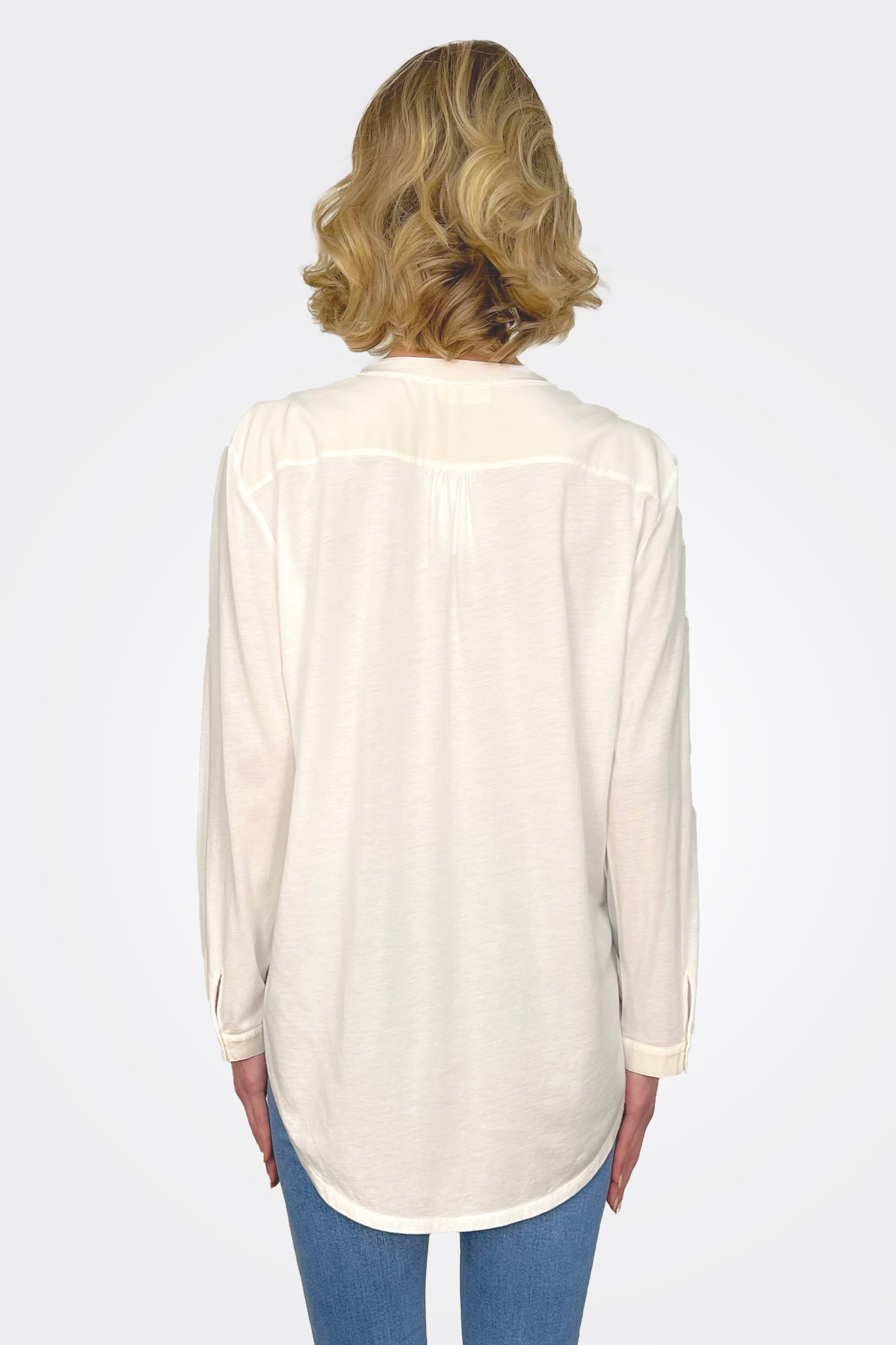 Mixed Media Shirt - White by Henry Christ — alternate view