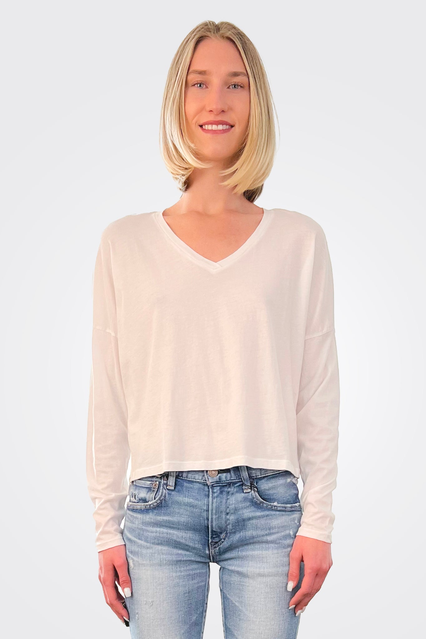 Long Sleeve Tee - White Sand by HelloNite | 25 South Boutiques