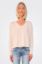 Long Sleeve Tee - White Sand by HelloNite | 25 South Boutiques