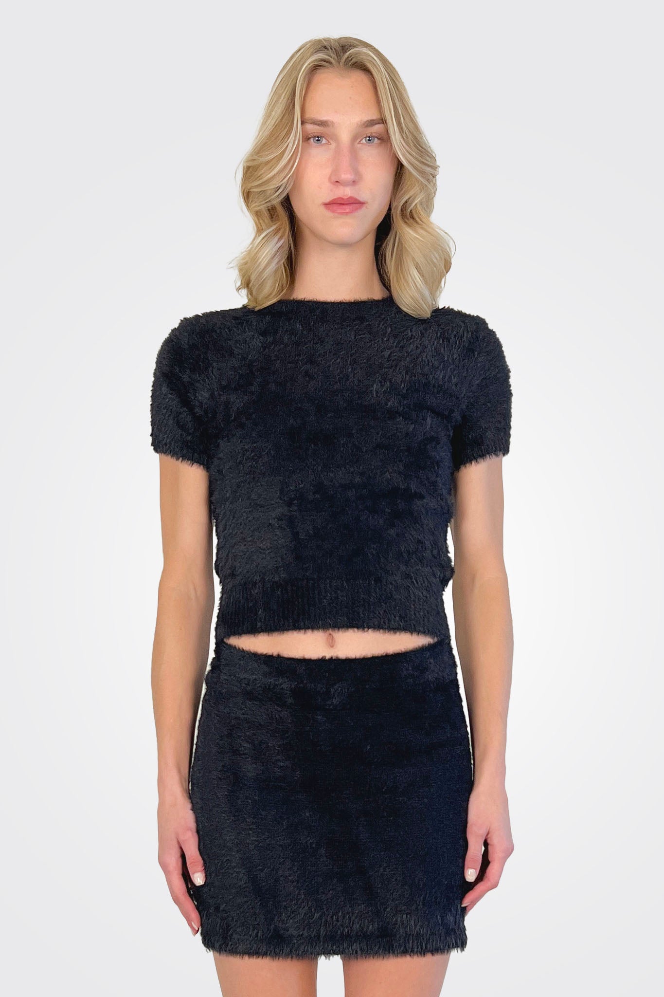 Sweater Mini Skirt - Black by Helmut Lang — alternate view