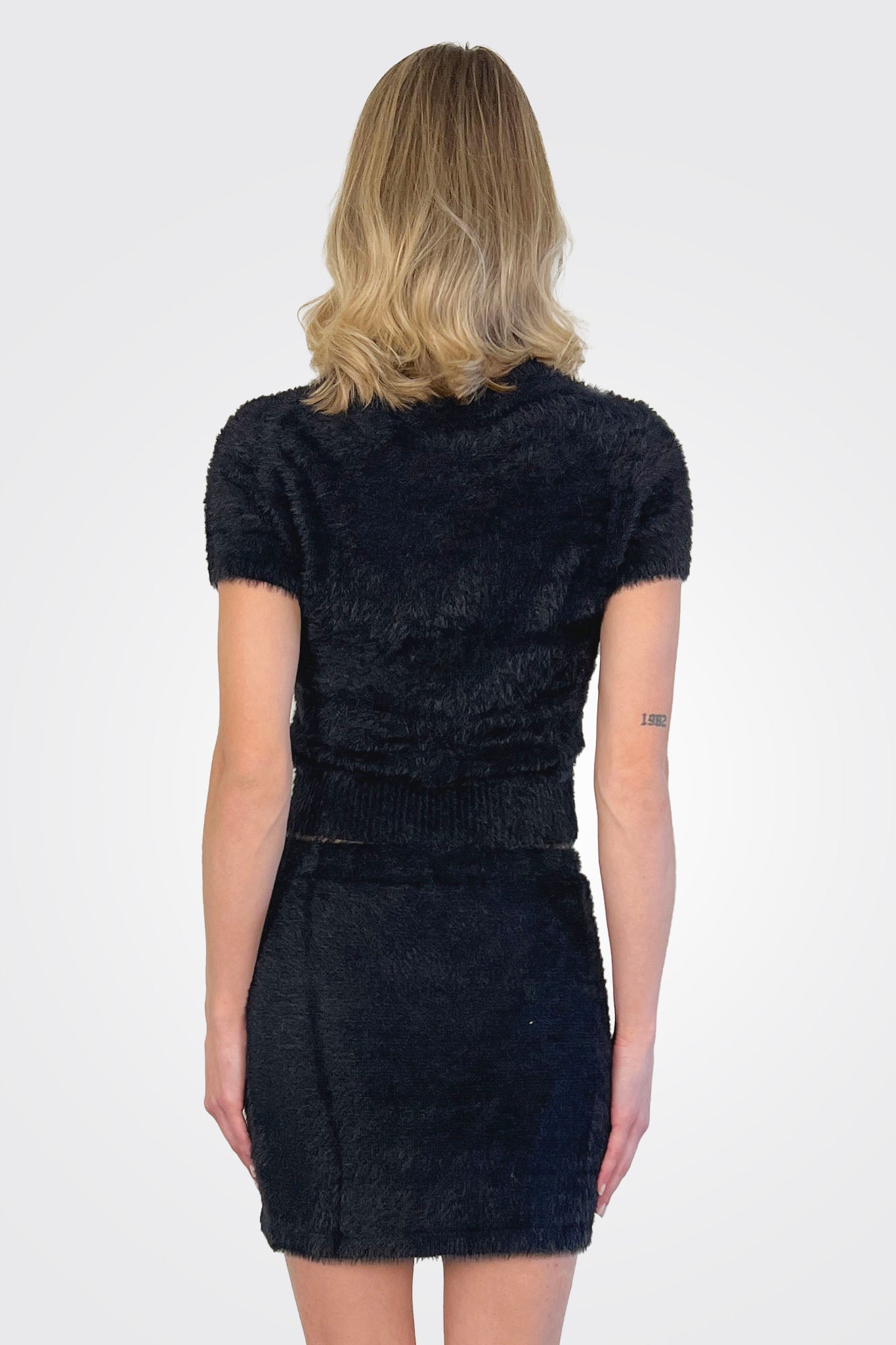Sweater Mini Skirt - Black by Helmut Lang — view 3