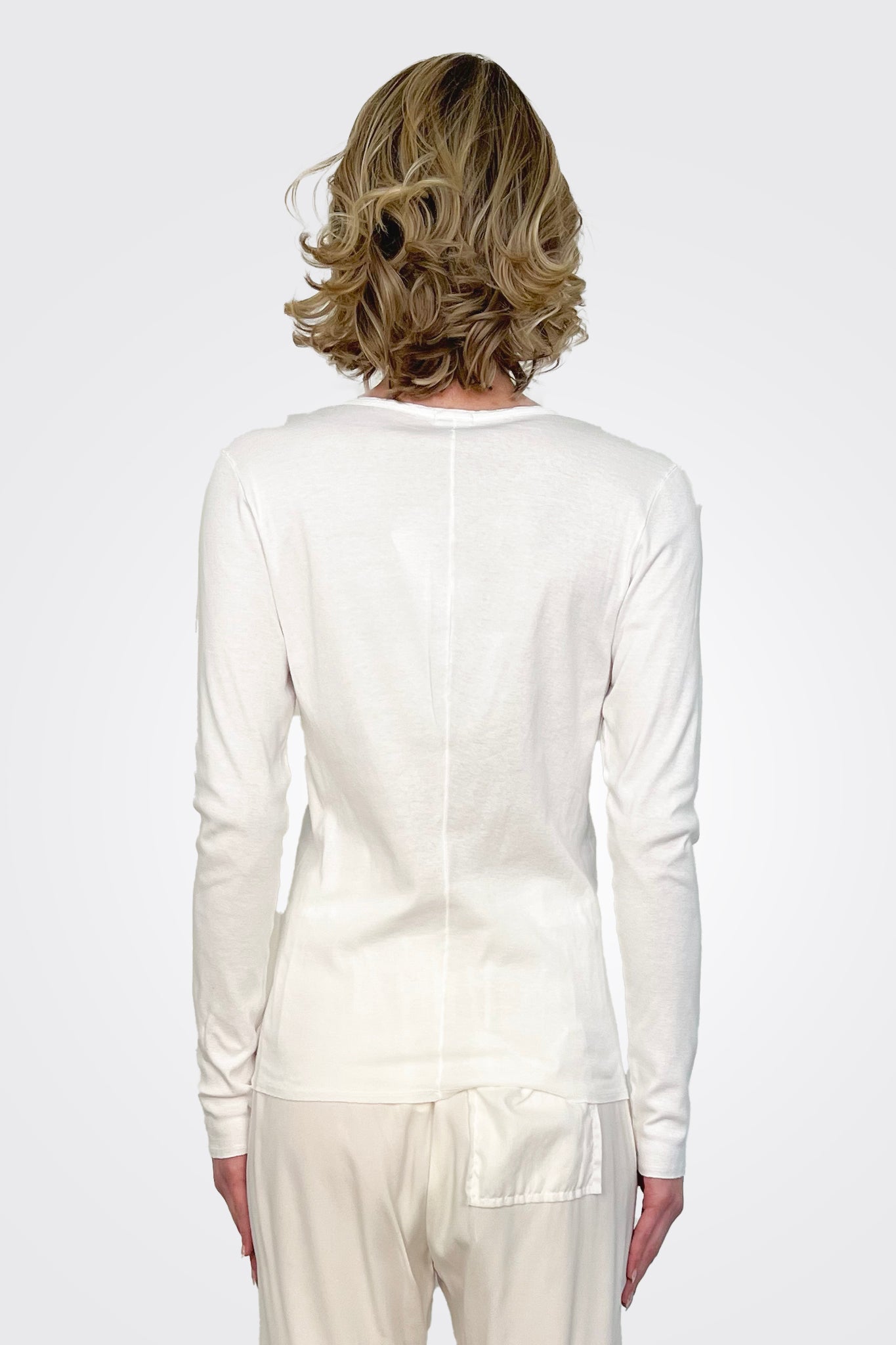 Cotton Granddad Henley - Natural by Kristensen — alternate view