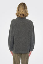Fine Boucle Knit Turtleneck - Heather Grey by Pas de Calais — alternate view