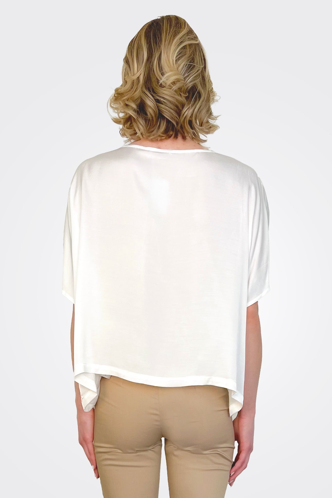 Oversized Shrug Top - White by Hubert Gasser — alternate view
