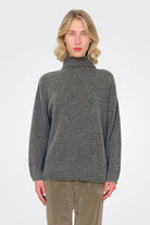 Fine Boucle Knit Turtleneck - Heather Grey by Pas de Calais | 25 South Boutiques