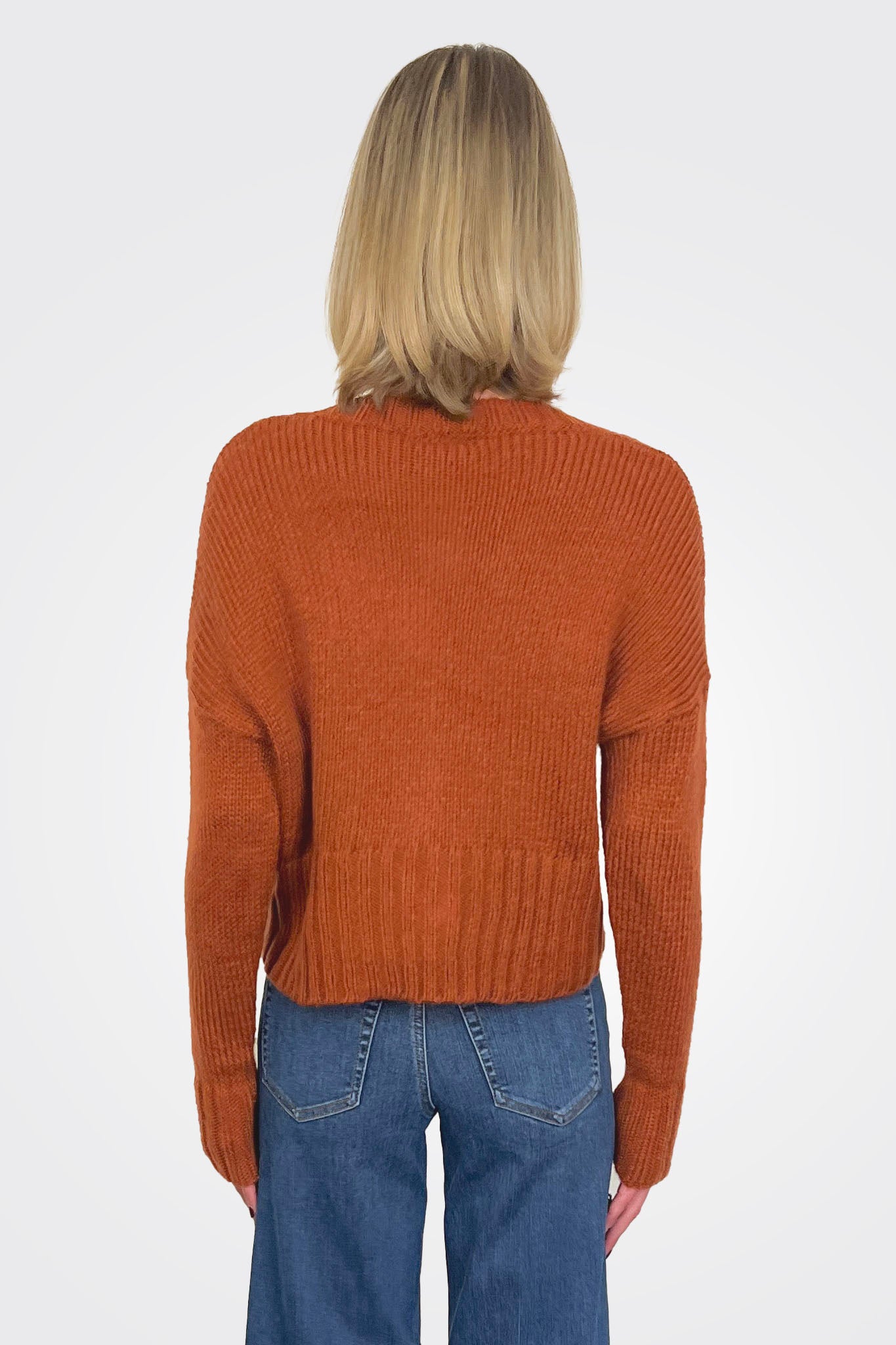 Jac Cropped Knit Cardigan - Hickory by Wooden Ships — alternate view
