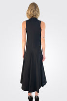 Hi Lo Flared Dress - Nero by Malloni — view 3