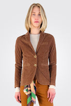 Helena Velvet Pattern Blazer - Hazelnut by Masons — alternate view