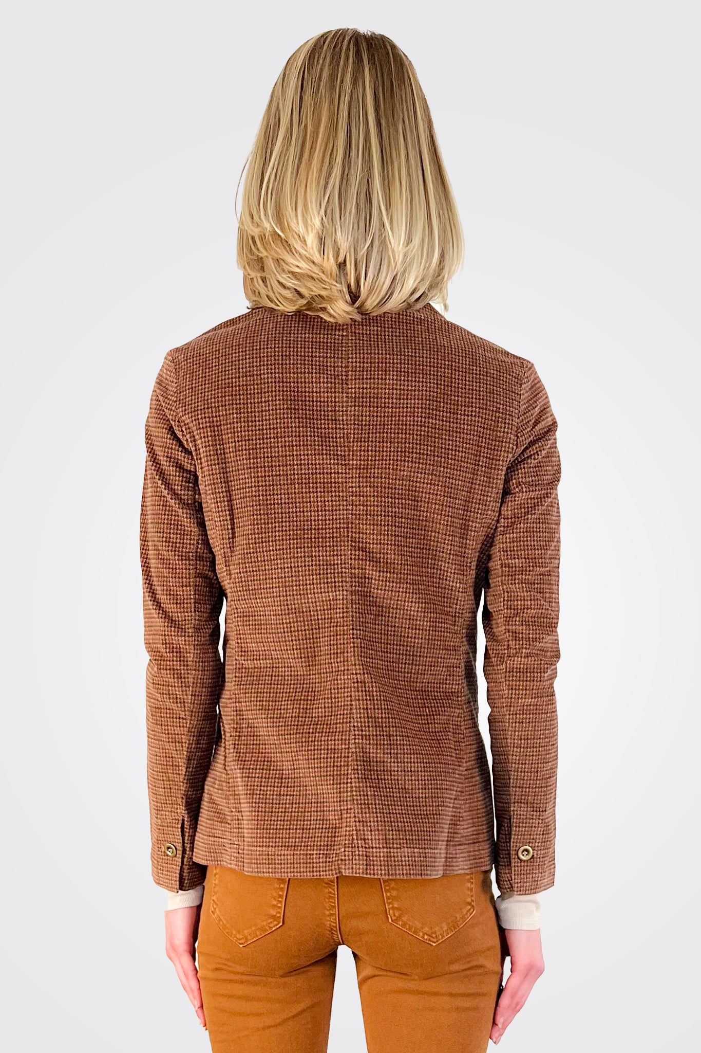 Helena Velvet Pattern Blazer - Hazelnut by Masons — view 3