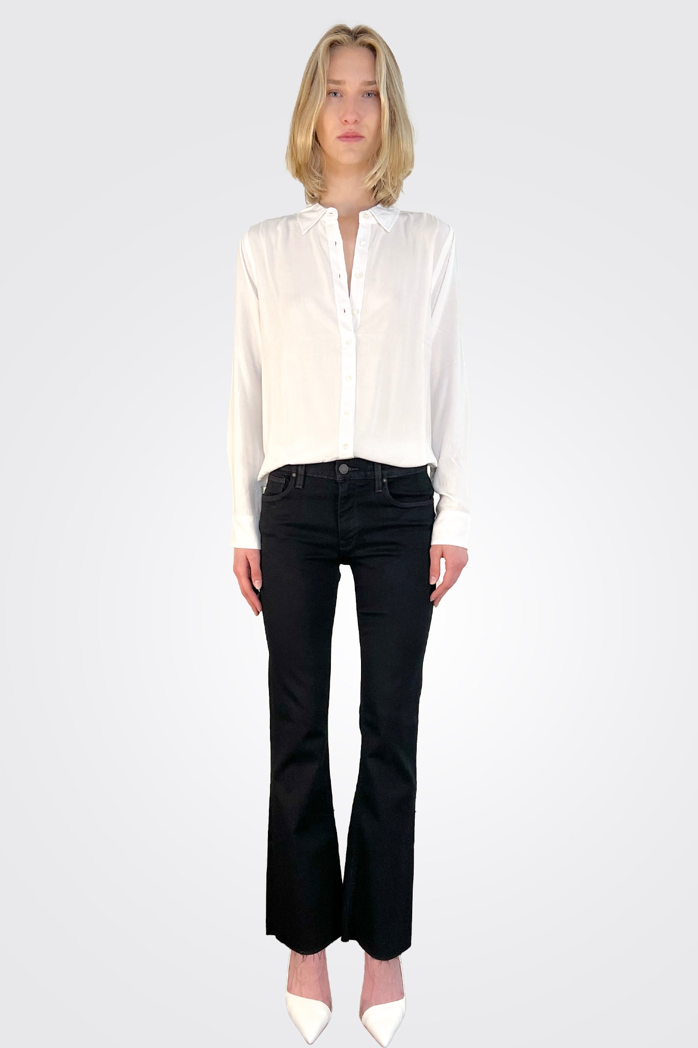 Long Sleeve Scout Shirt - White by Dylan — alternate view
