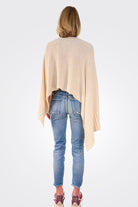 Cropped Cotton Soft Cape - Cream White by Isabel Benenato — view 10