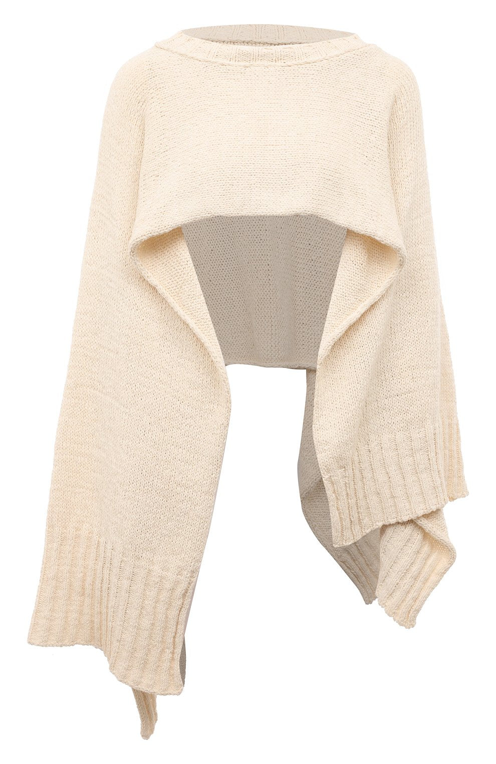 Cropped Cotton Soft Cape - Cream White by Isabel Benenato — view 11