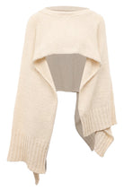 Cropped Cotton Soft Cape - Cream White by Isabel Benenato — view 11