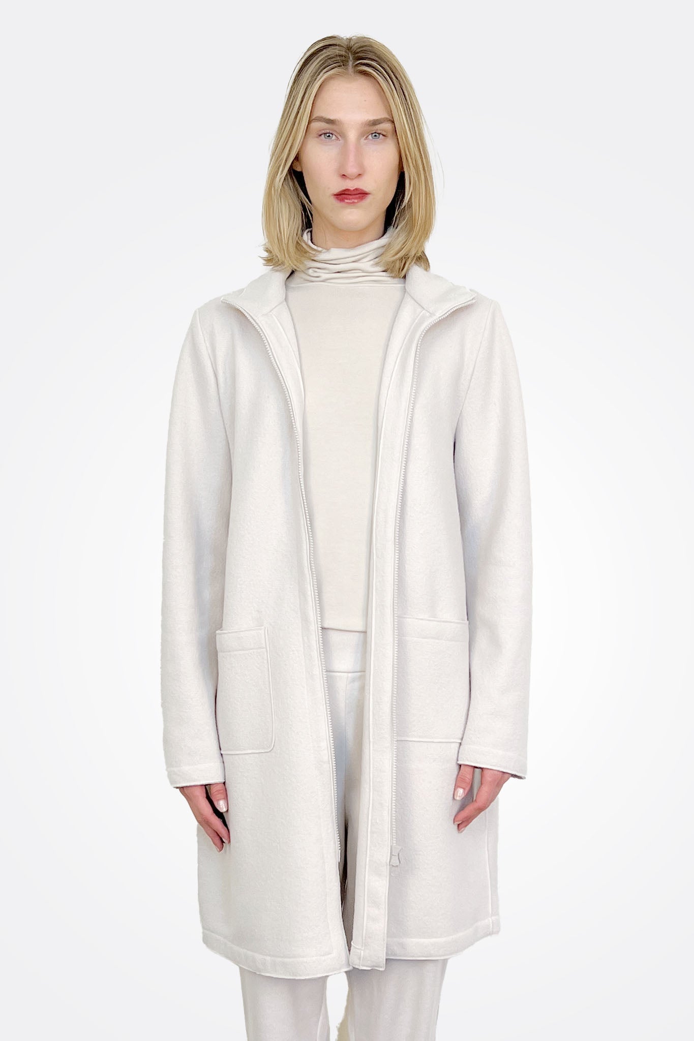 Woollen Cloth Zipped Coat - Ice by Transit Par-Such | 25 South Boutiques
