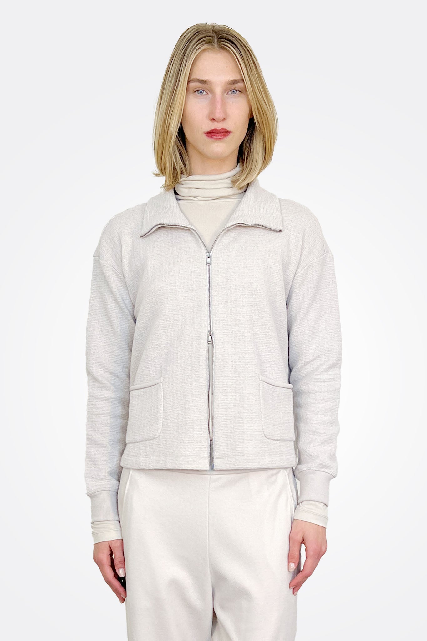 Zipped Wool Sweater - Ice by Transit Par-Such | 25 South Boutiques