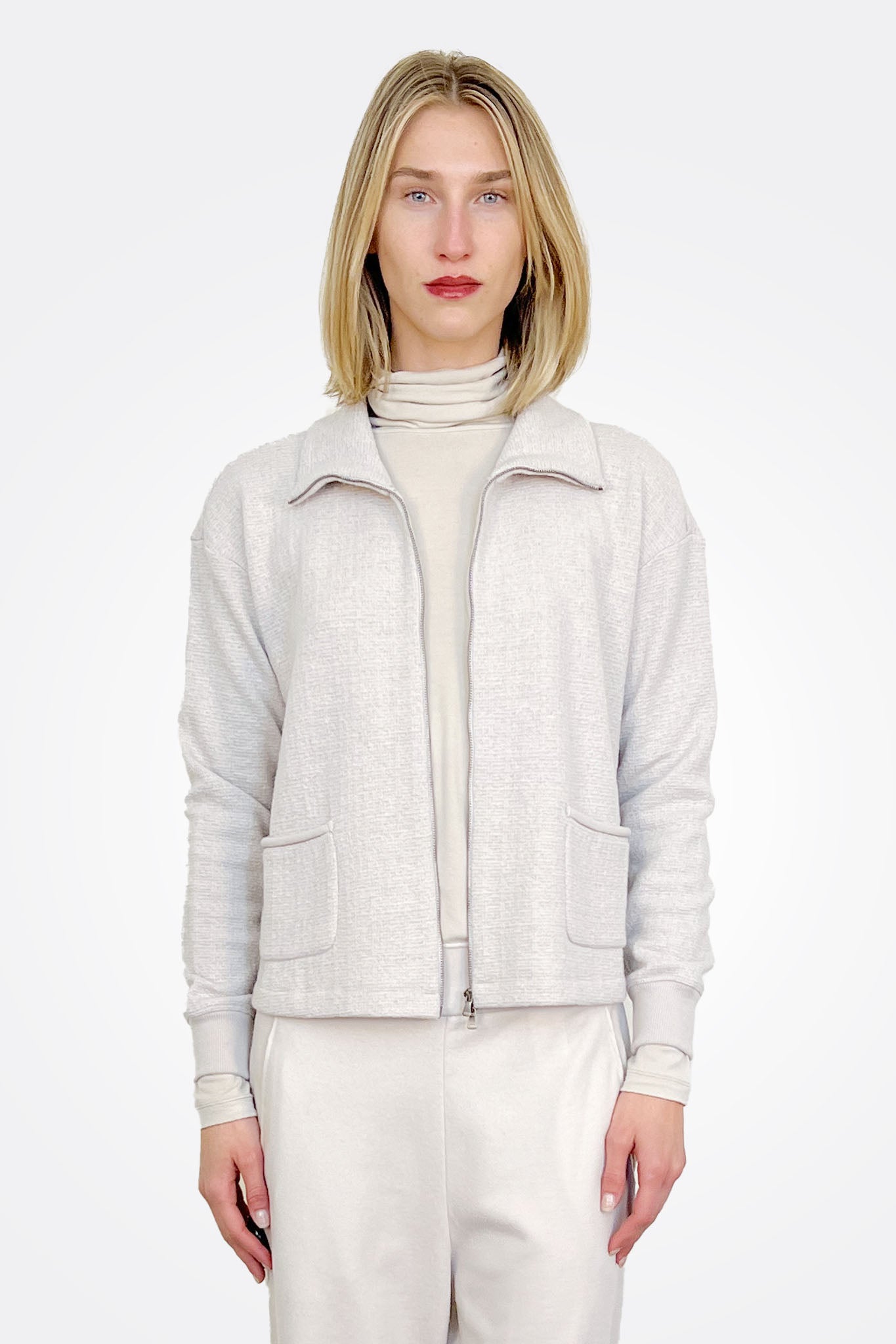 Zipped Wool Sweater - Ice by Transit Par-Such — alternate view