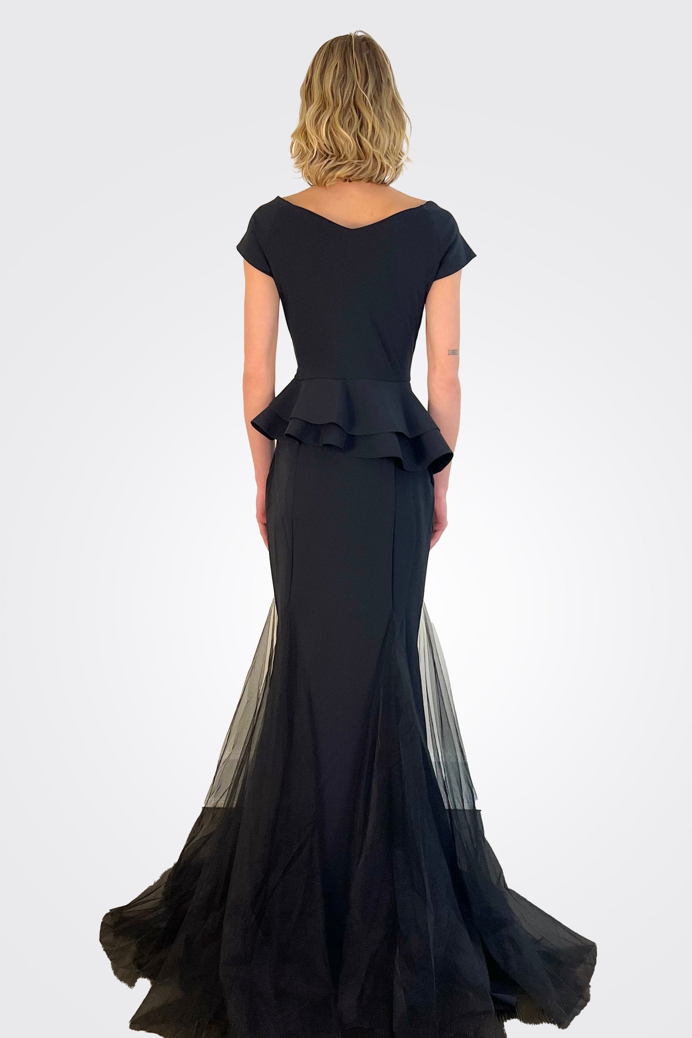 Lady Illusion Tulle Gown - Black by Chiara Boni — alternate view
