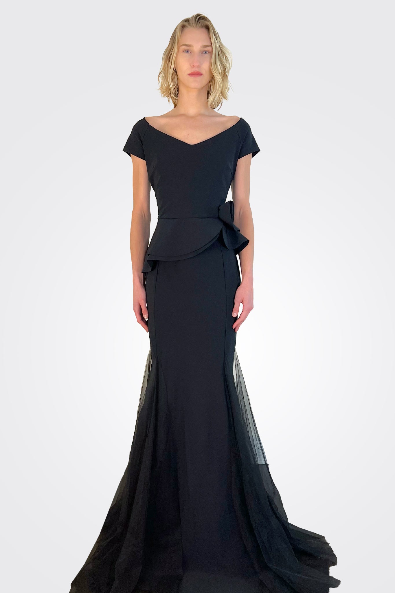 Lady Illusion Tulle Gown - Black by Chiara Boni | 25 South Boutiques