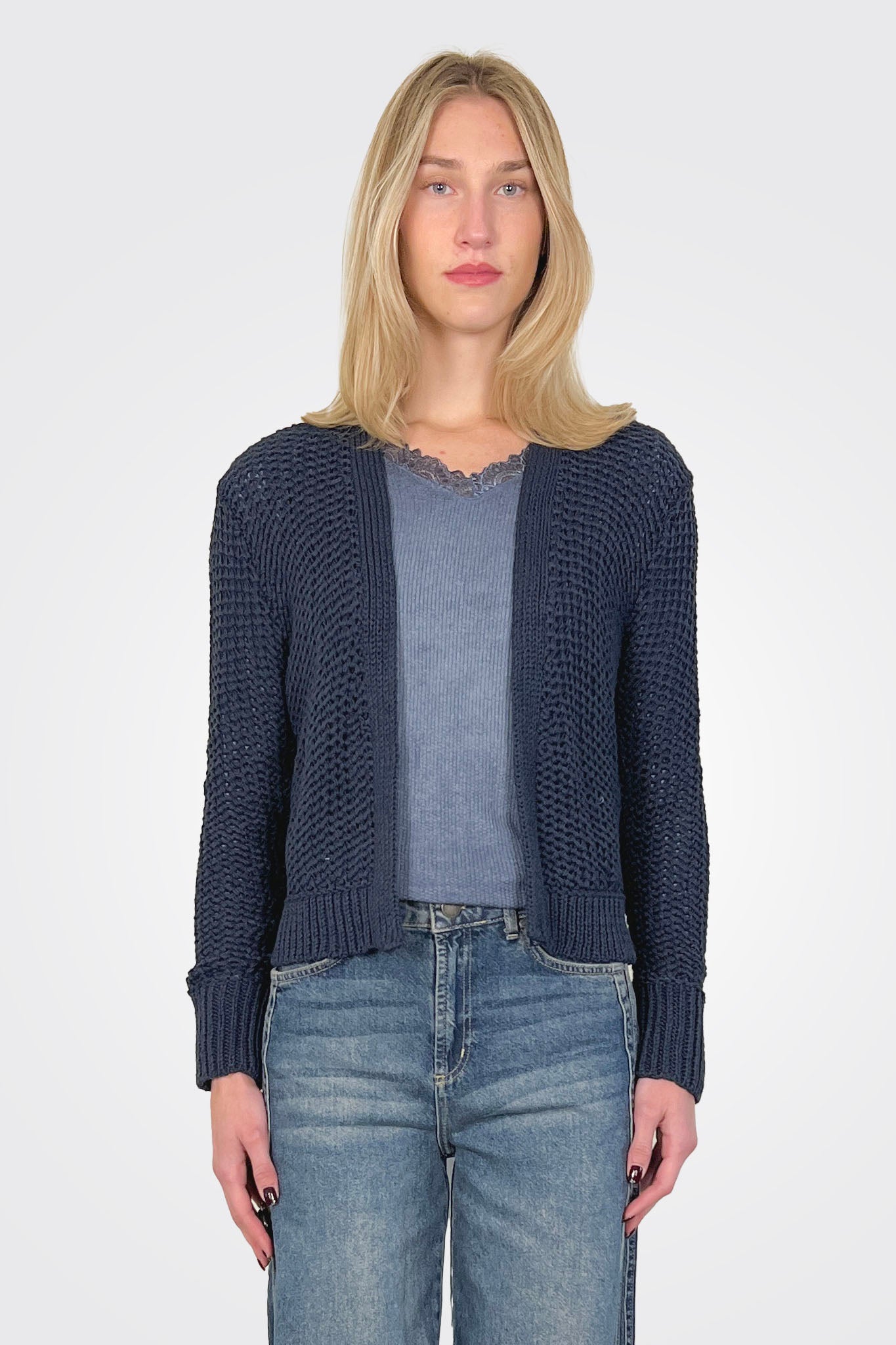 Maura Cropped Chunky Cardi - Indigo by Wooden Ships | 25 South Boutiques