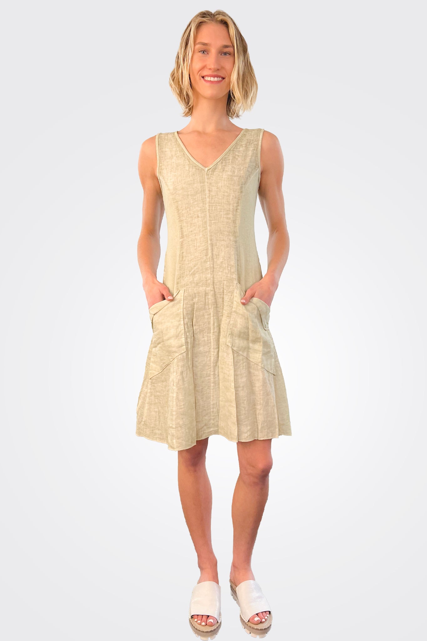 V Neck Short Dress - Olivia by Inizio | 25 South Boutiques