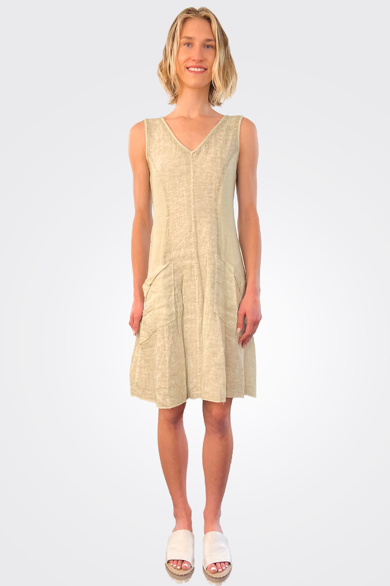 V Neck Short Dress - Olivia by Inizio — alternate view