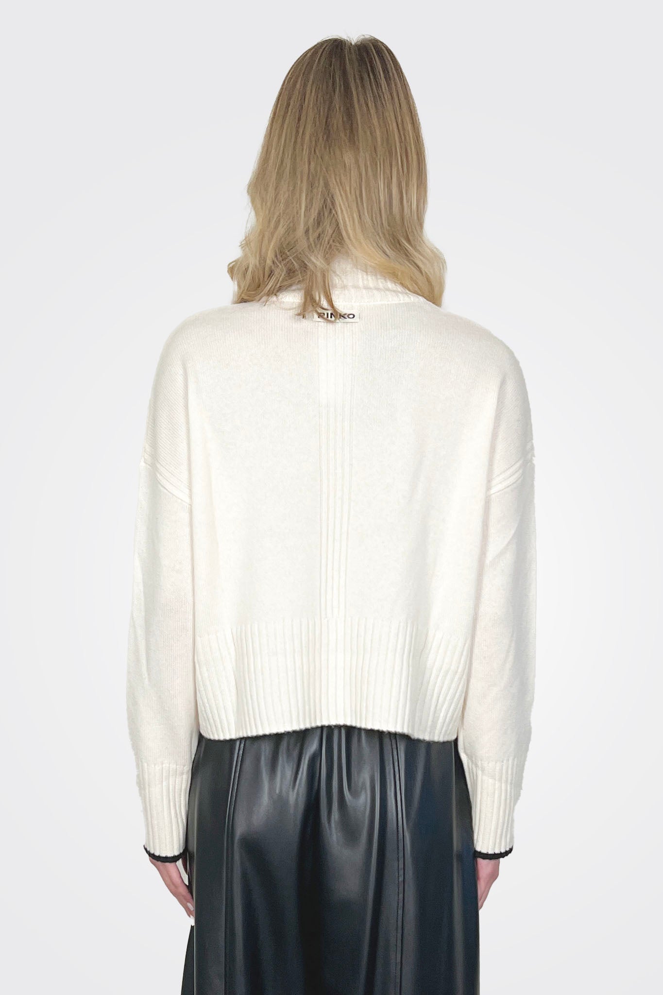 Falkland Knit Poloneck Sweater - Ivory by Pinko — alternate view