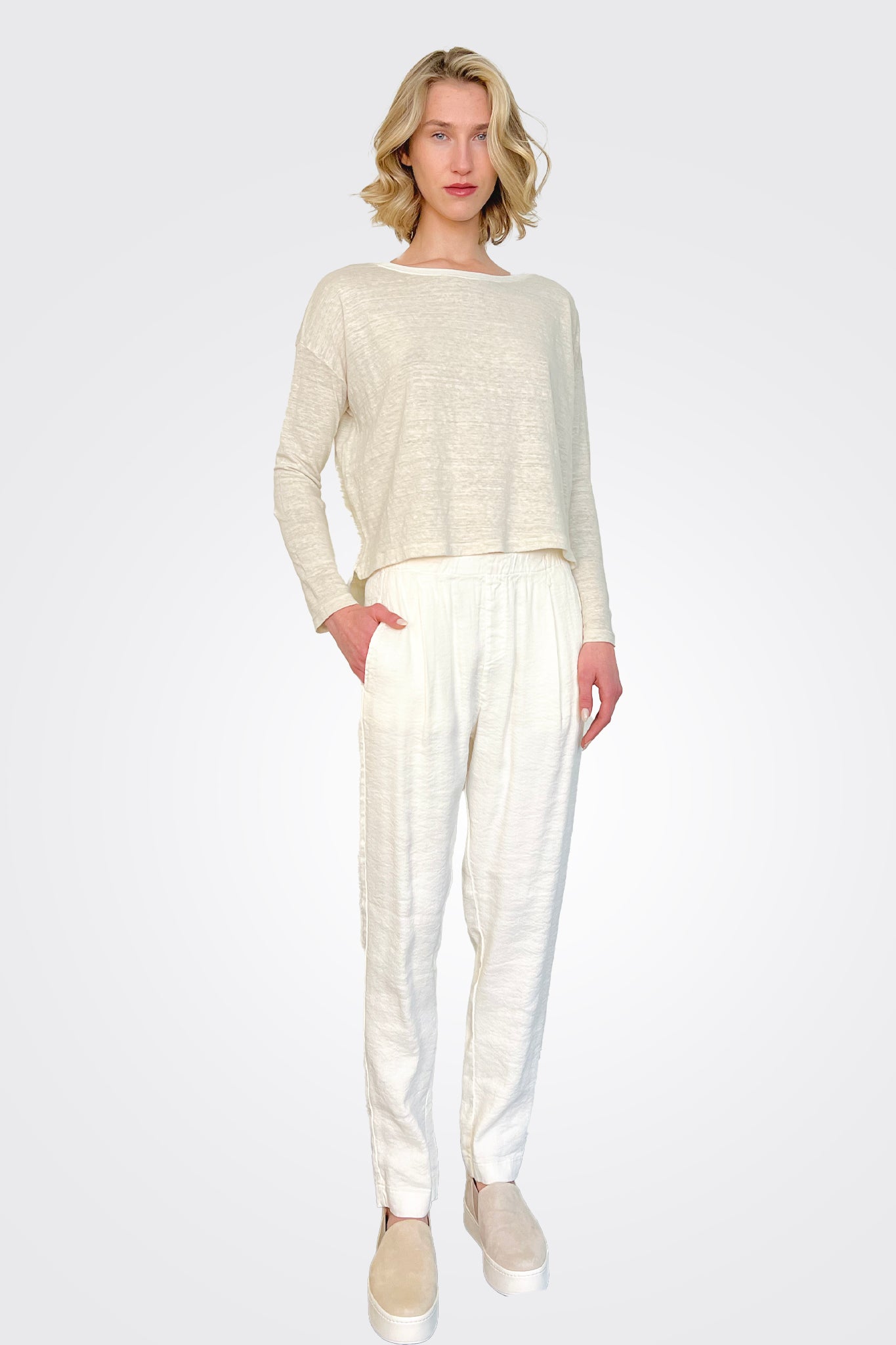 Linen Trousers - Ivory by Transit Par-Such | 25 South Boutiques