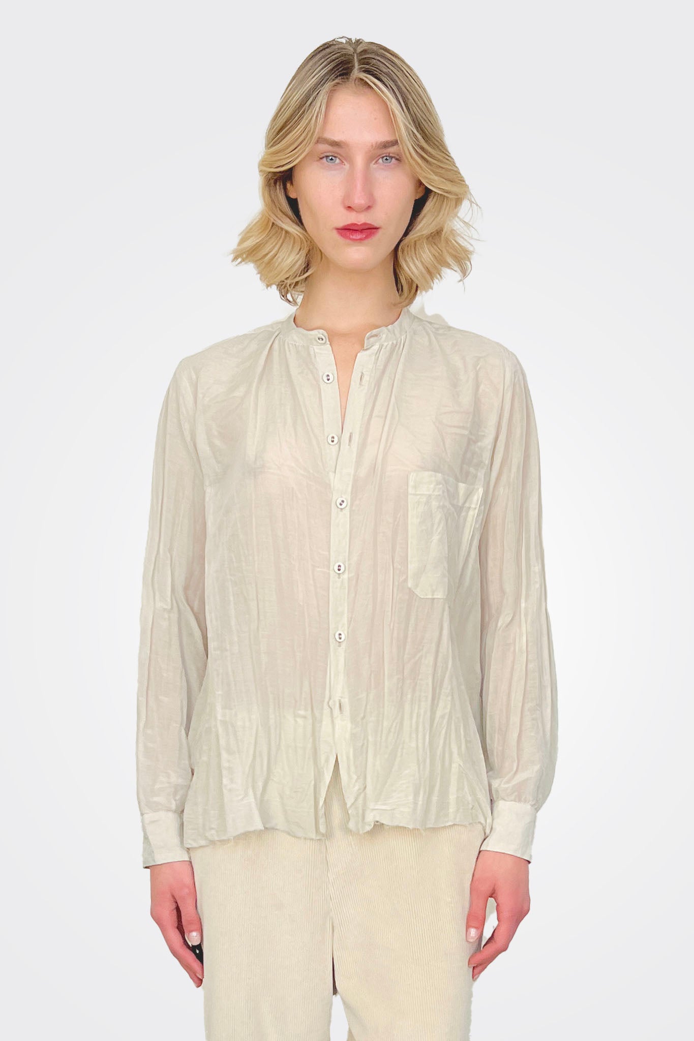 Cotton Silk Blouse - Ivory by Pas de Calais — alternate view