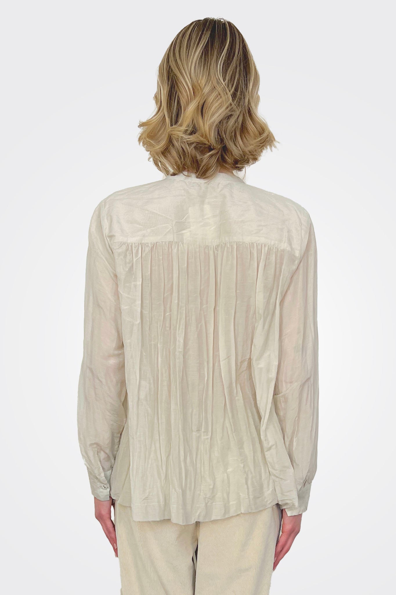 Cotton Silk Blouse - Ivory by Pas de Calais — view 3