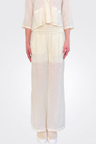 Palazzo Textured Trousers - Ivory by Transit Par-Such — alternate view
