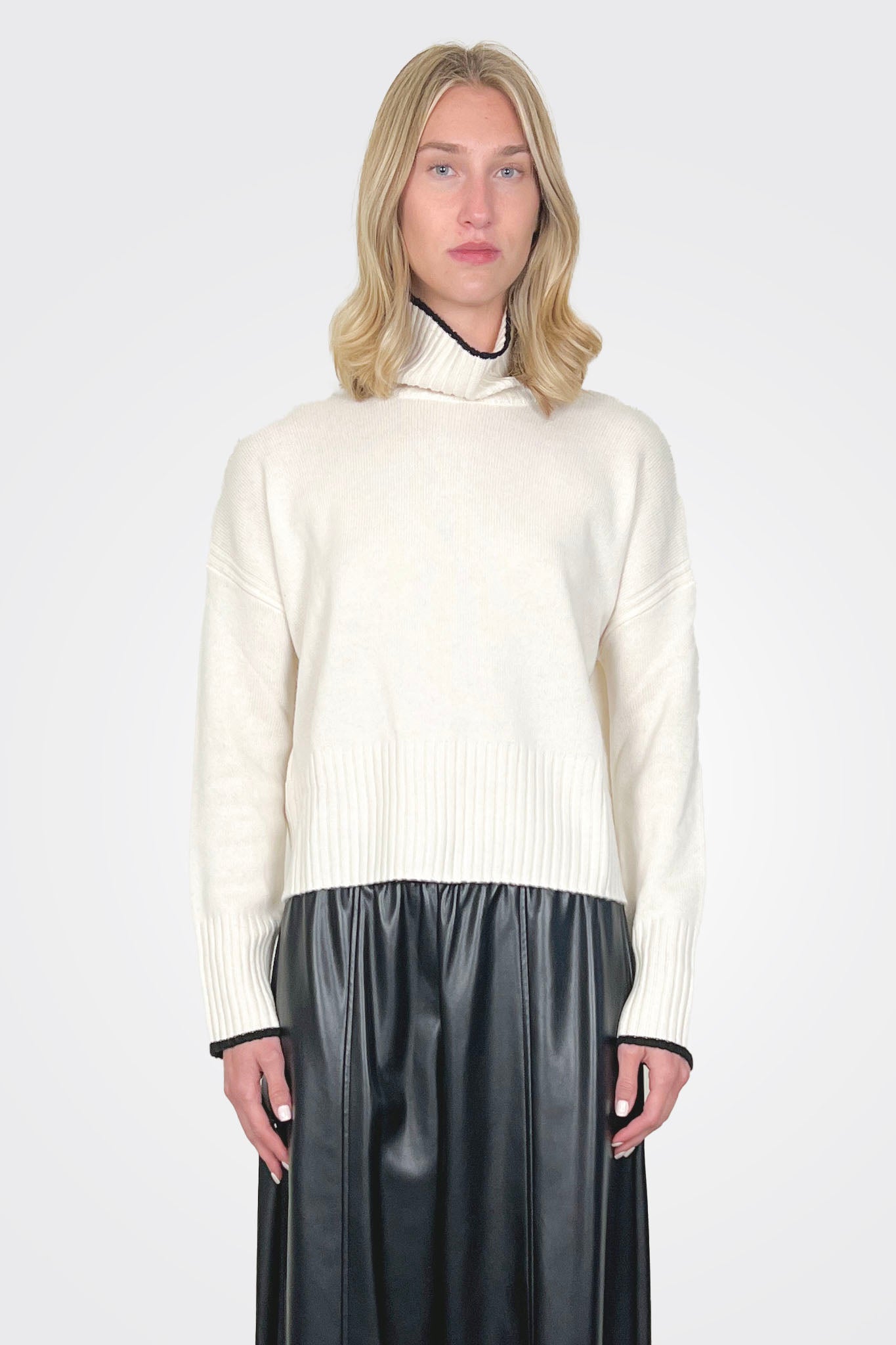 Falkland Knit Poloneck Sweater - Ivory by Pinko | 25 South Boutiques