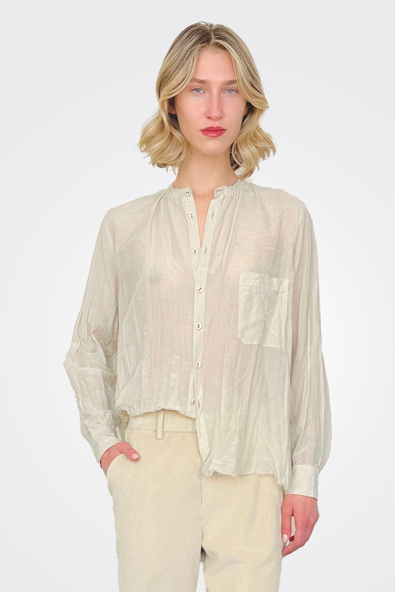Cotton Silk Blouse - Ivory by Pas de Calais | 25 South Boutiques