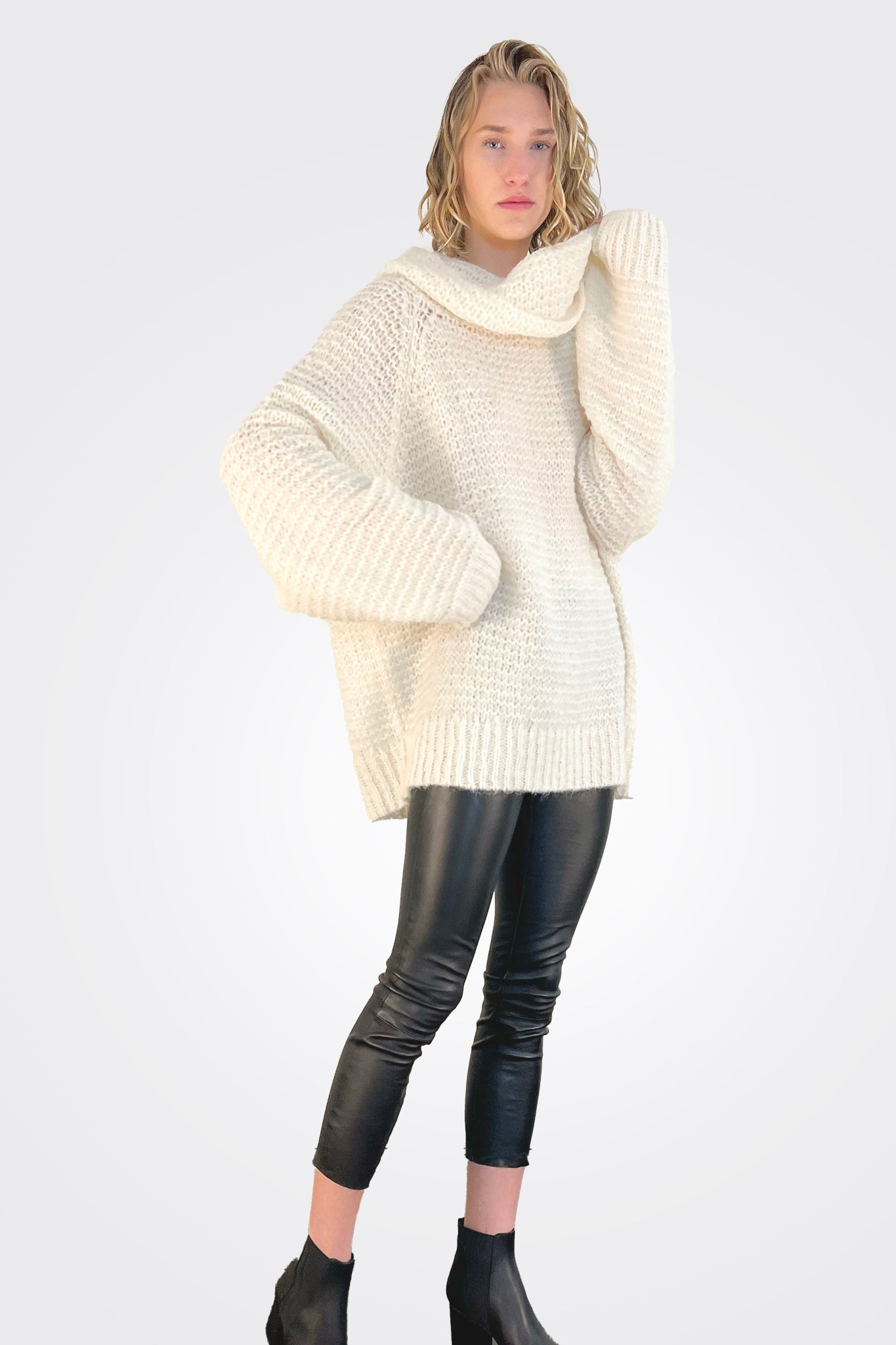 Airi Knitted Sweater - Ivory by Mes Demoiselles — alternate view