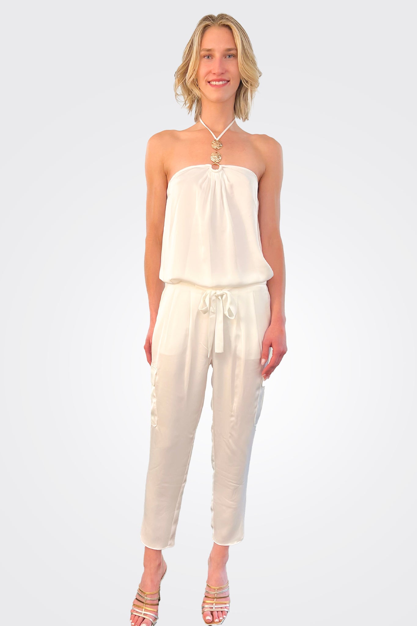Satin Pocket Allyn Pant - Ivory by Ramy Brook | 25 South Boutiques