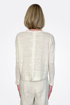 Long Sleeve Button Back Tee - Ivory by Transit Par-Such — alternate view